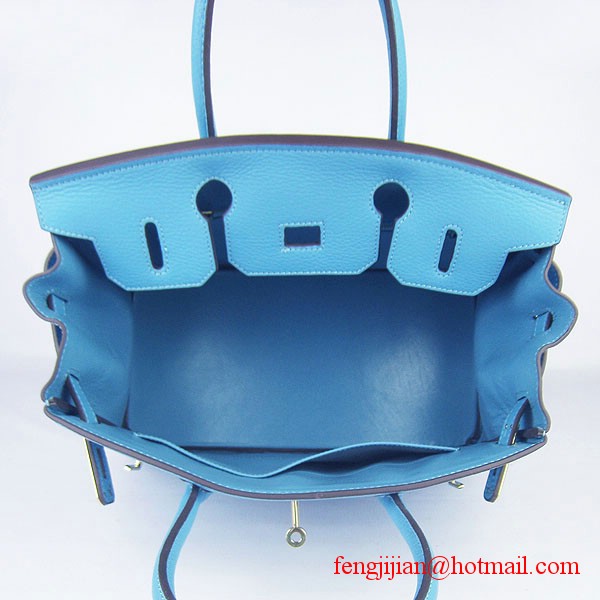 Hermes Birkin 30cm Togo Leather Bag Light Blue 6088